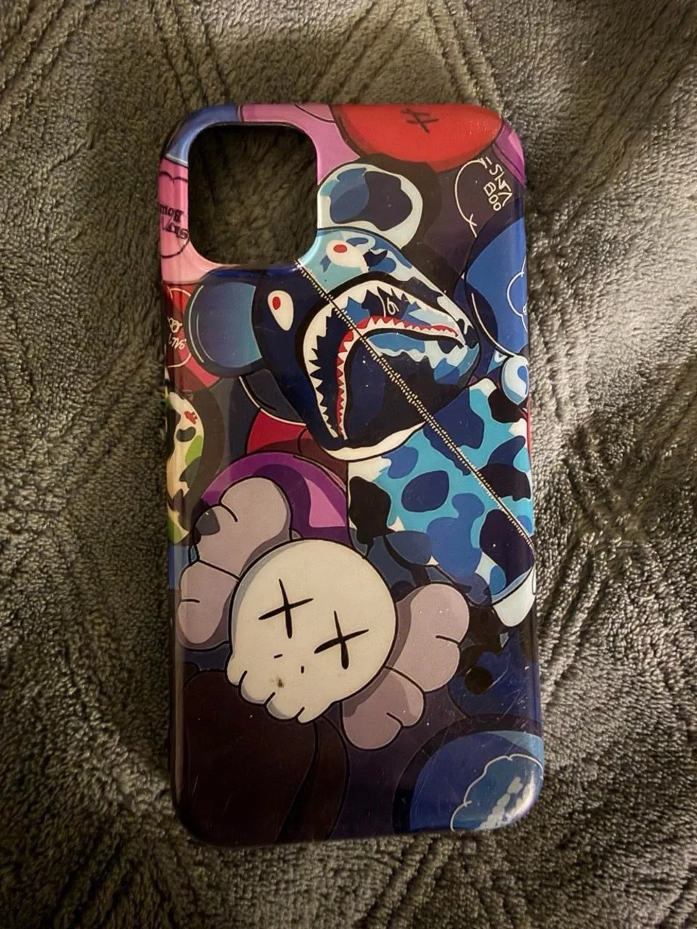 Amazon Blue Multi-Color Shark & Skull Graphic Phone Case